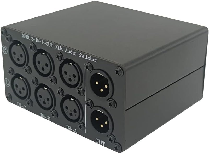 SOLUPEAK 3-Way XLR Stereo Audio Switch Box, Balanced Audio Converter, Passive Signal Source Audio Input Selector Switcher Splitter Box 3 in 1 Out (X301) - Image 2